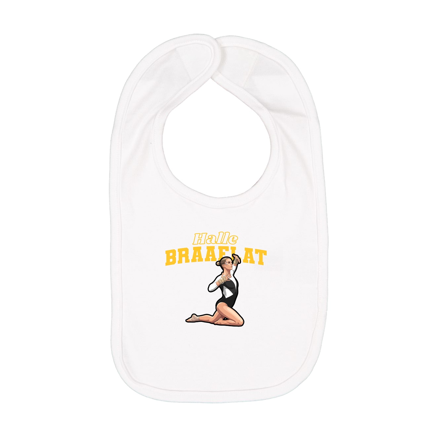 Infant Bib — Name Arch in White