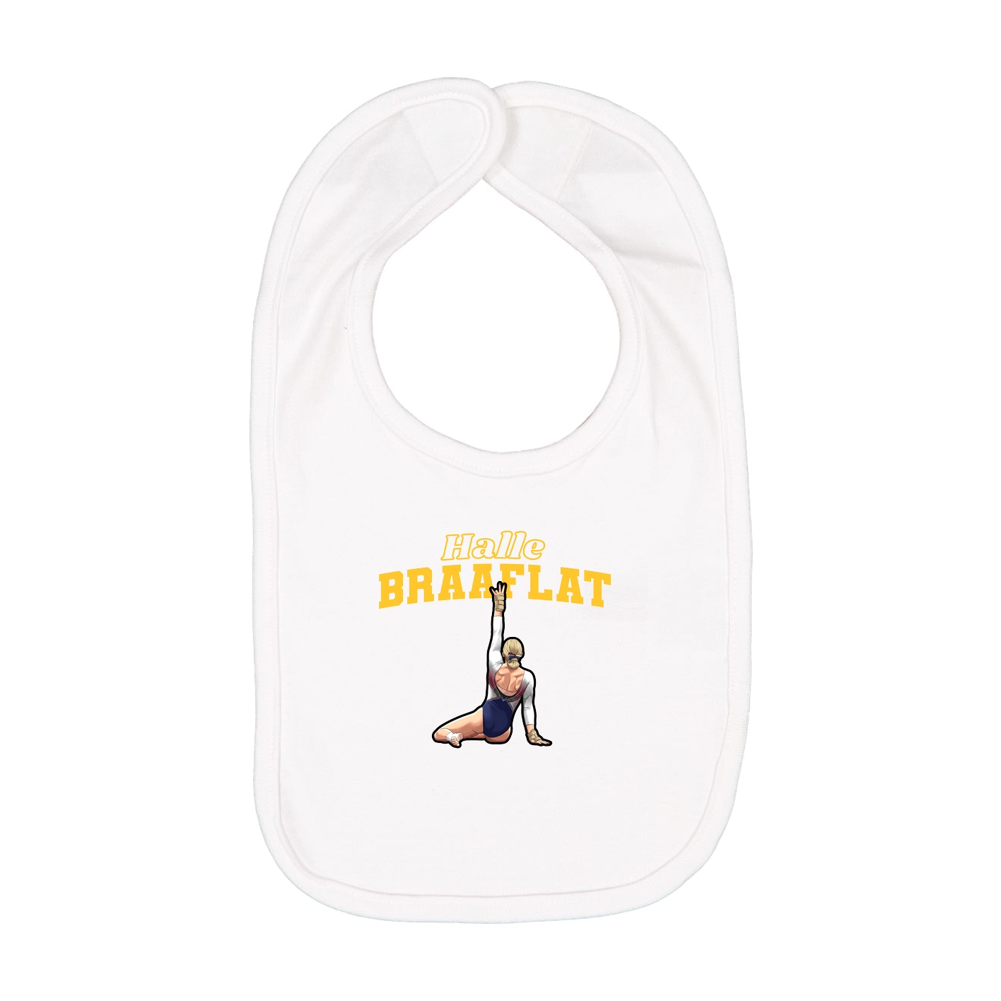 Infant Bib — Name Arch in White