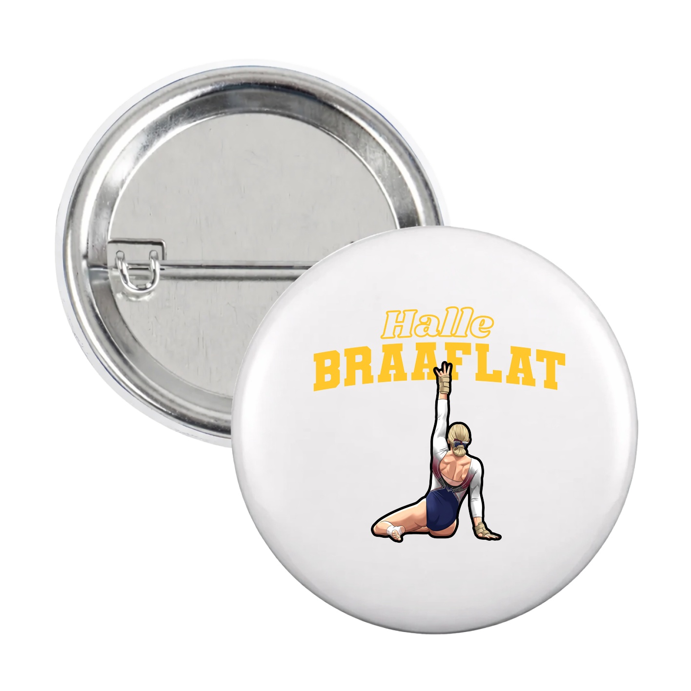 Game Day Button — Name Arch in White