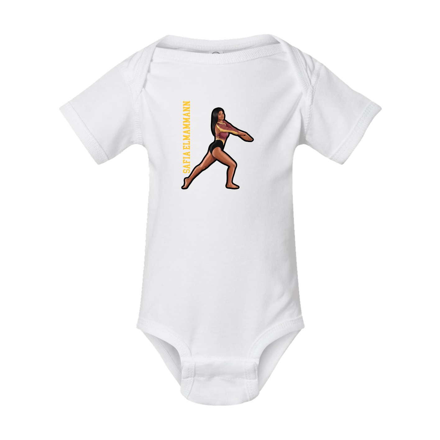 Baby Onesie — Name Vertical in White