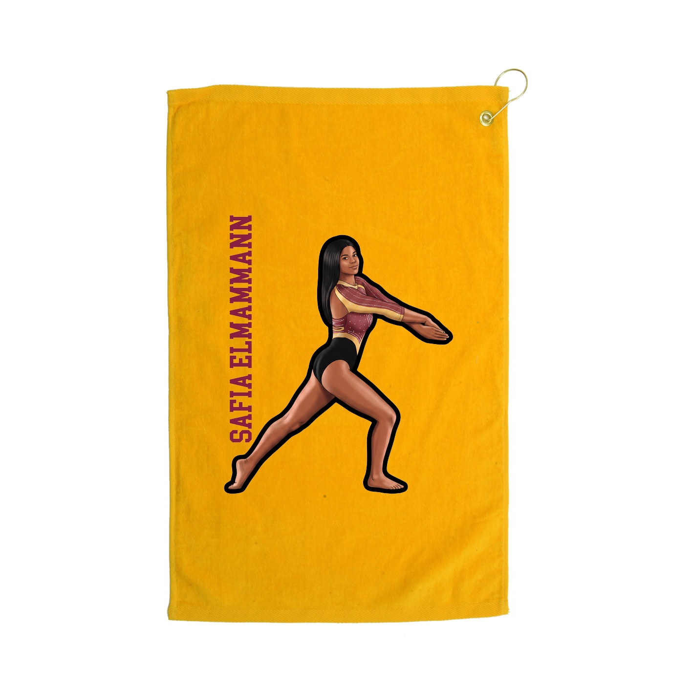 Golf Towel — Name Vertical in Gold