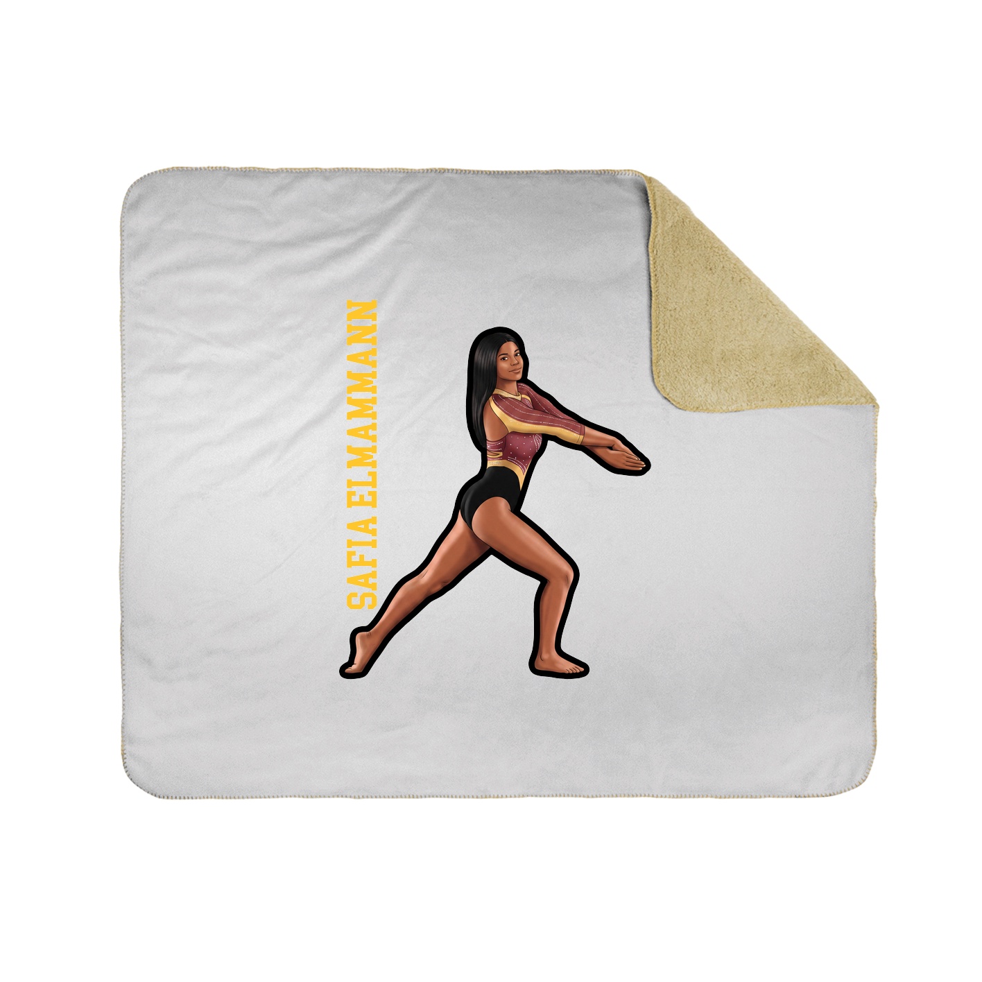 Throw Blanket — Name Vertical in White