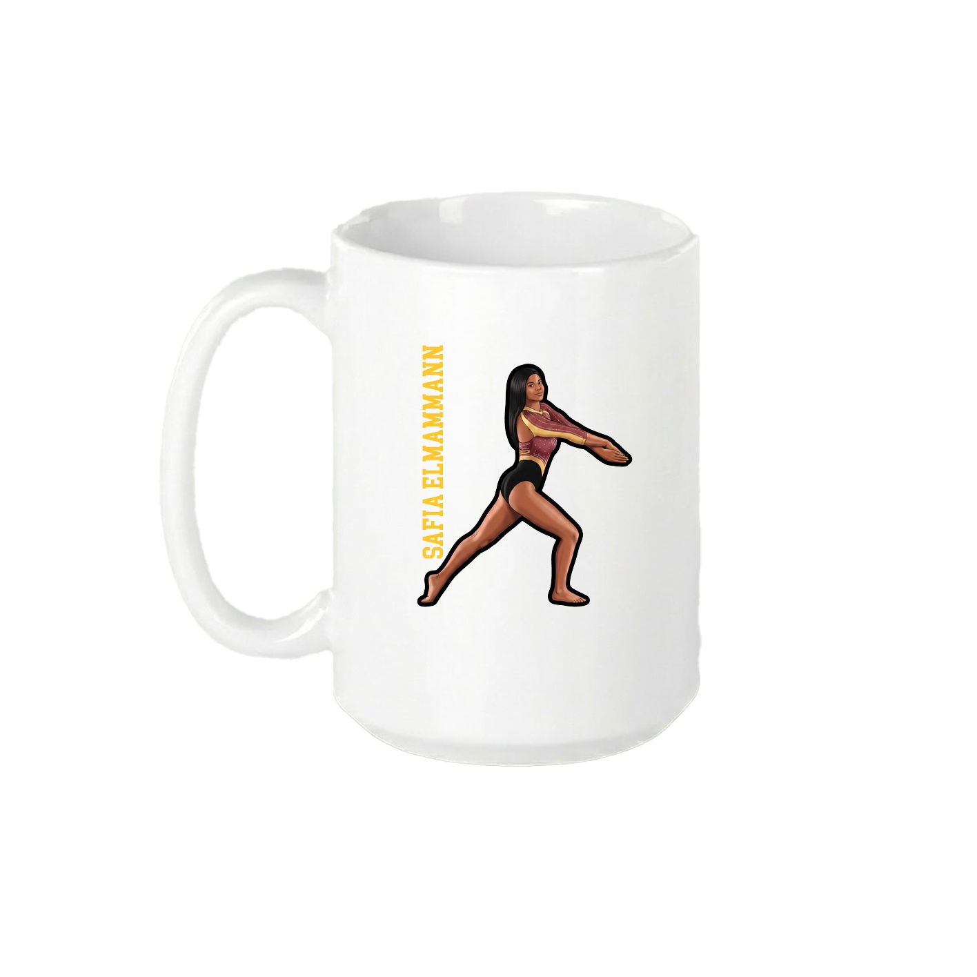 15oz Coffee Mug — Name Vertical in White