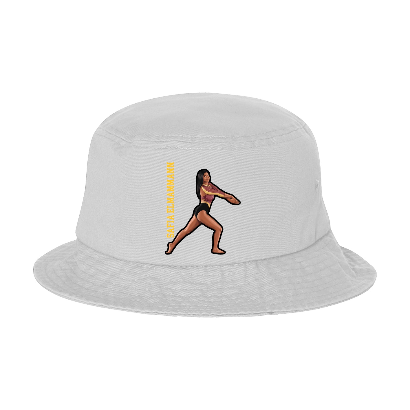 Bucket Cap — Name Vertical in White