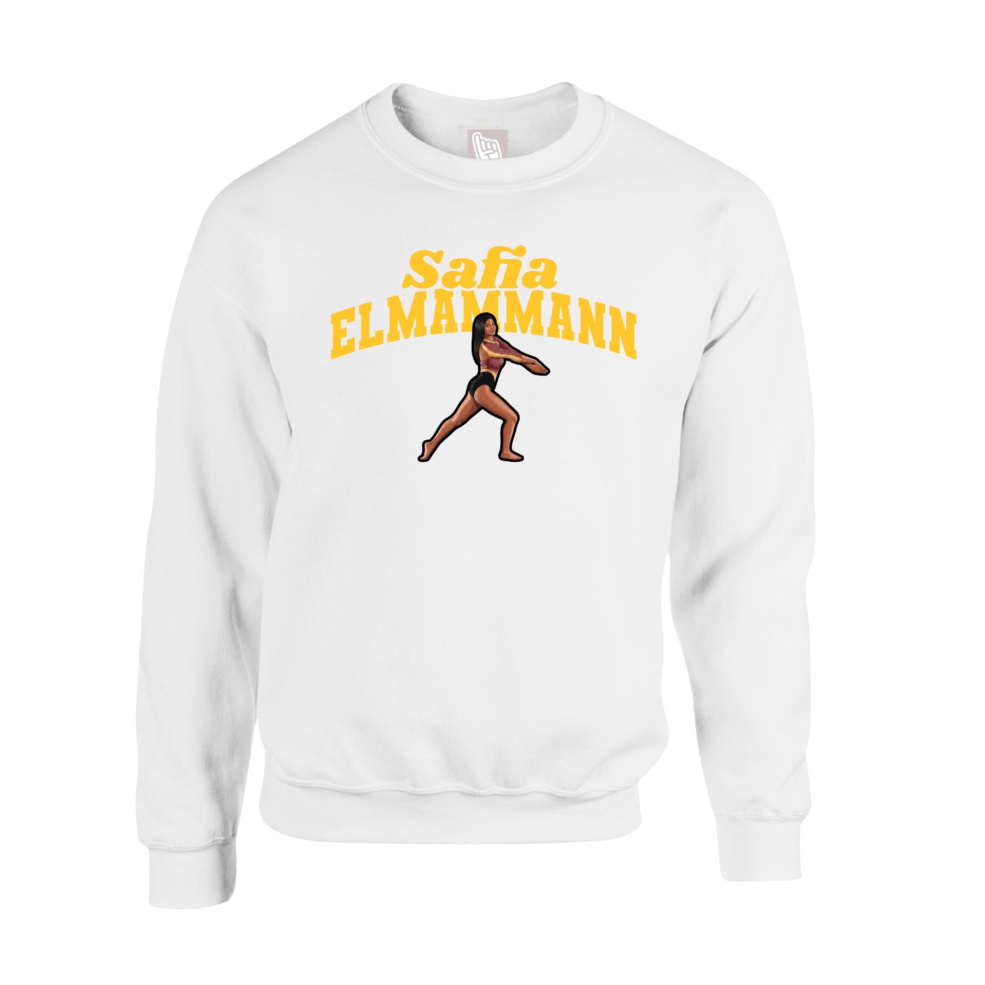 Fleece Crew — Signature Arch in White