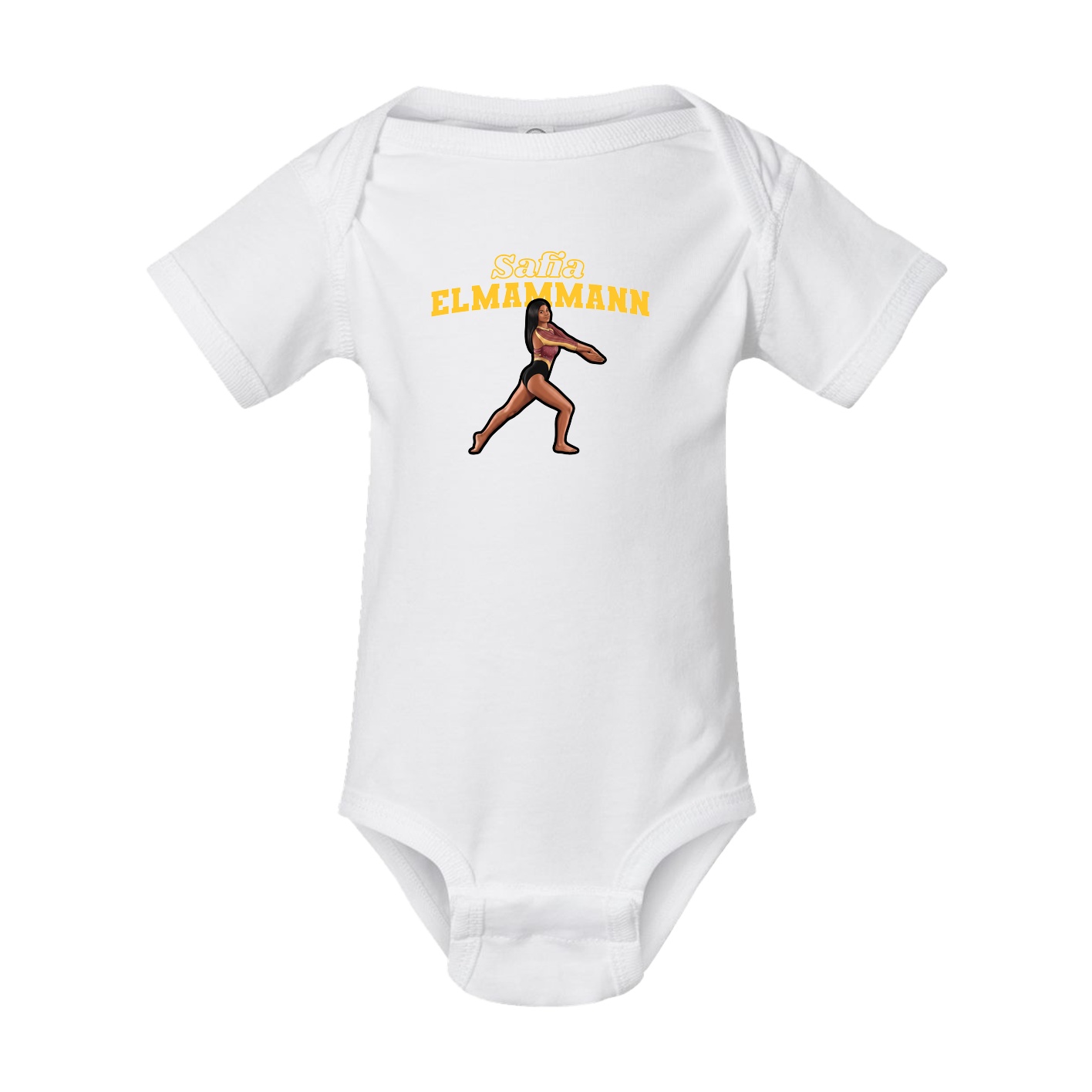 Baby Onesie — Name Arch in White