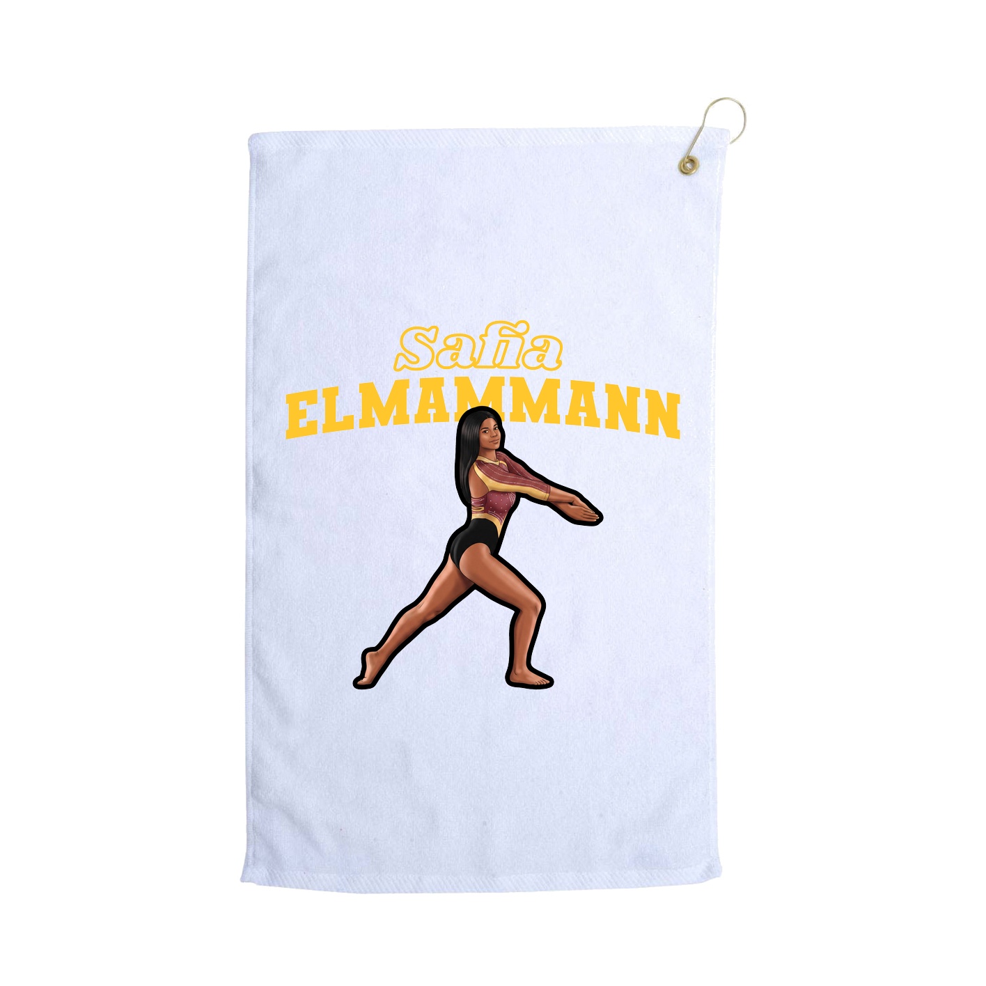 Golf Towel — Name Arch in White