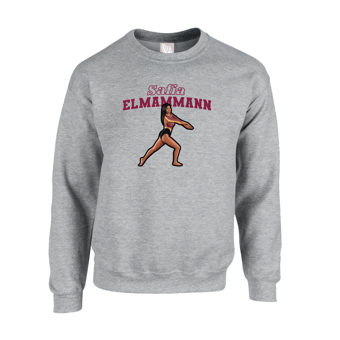 Fleece Crew — Name Arch in Grey
