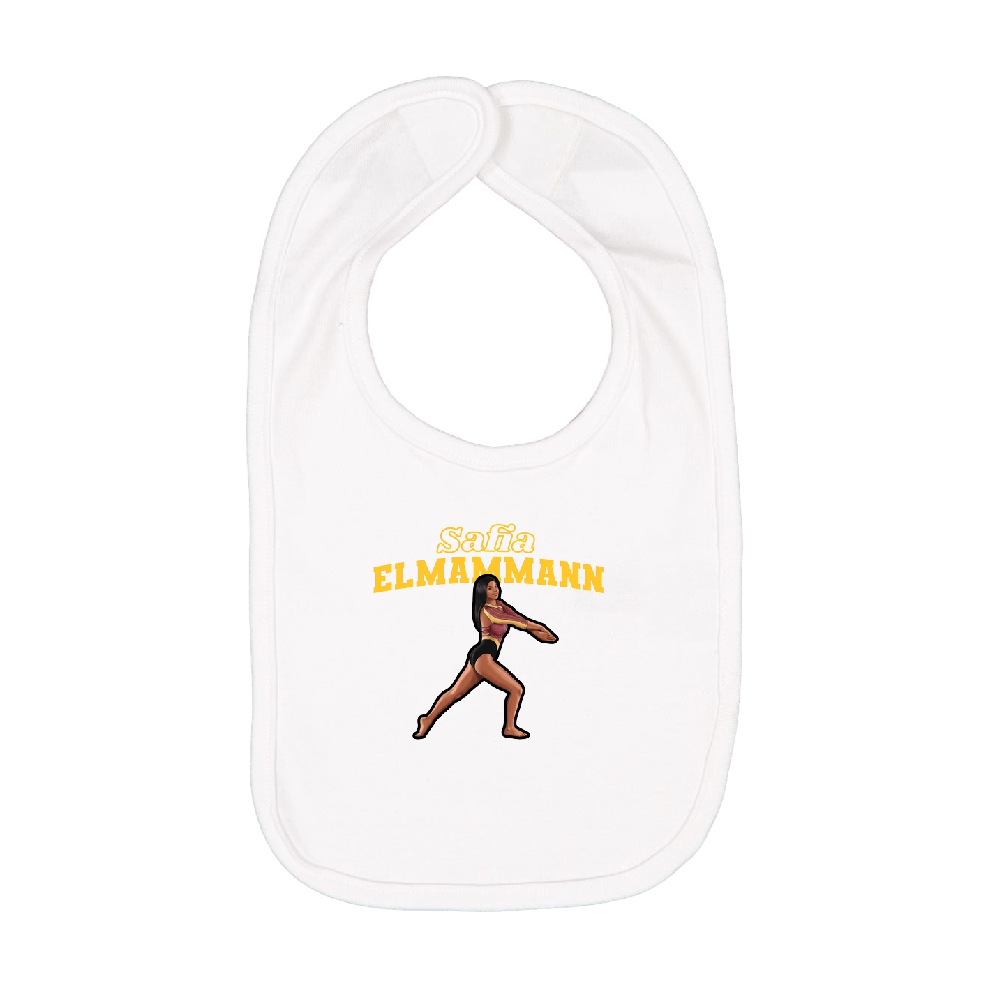 Infant Bib — Name Arch in White