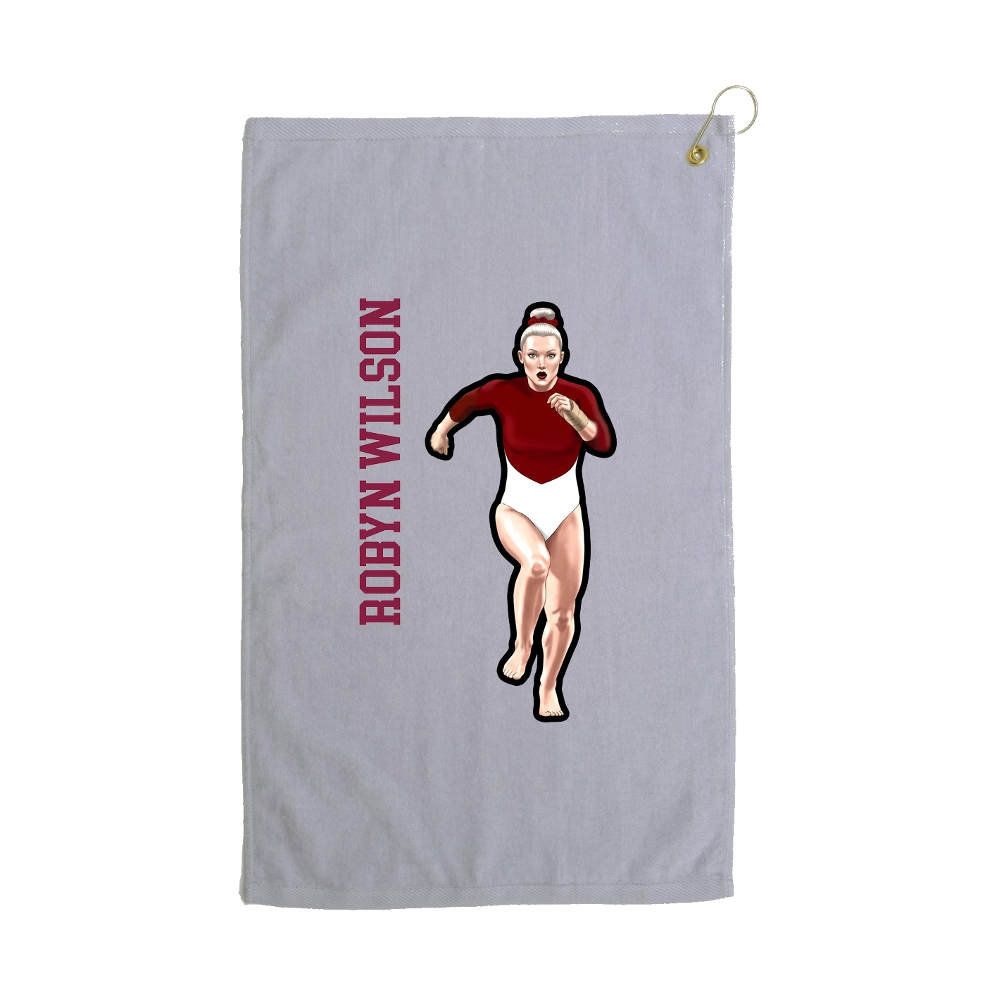 Golf Towel — Name Vertical in Grey