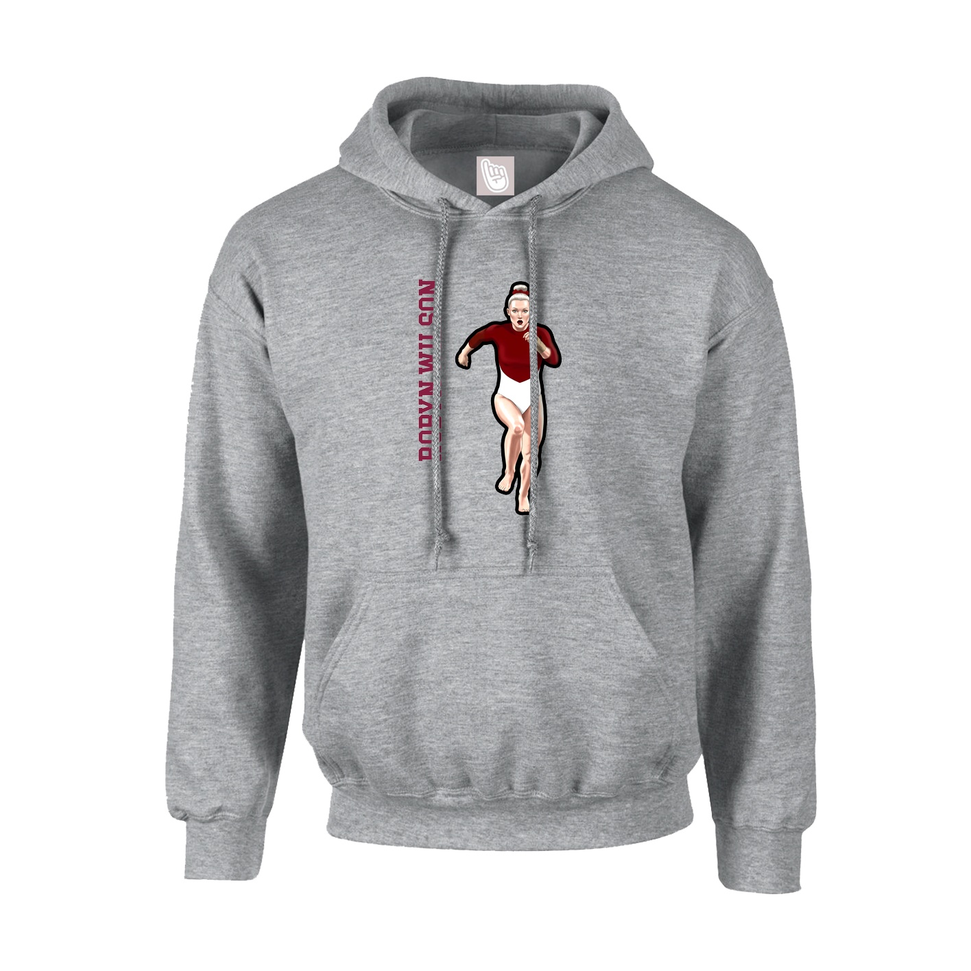 Youth Hoodie — Name Vertical in Grey
