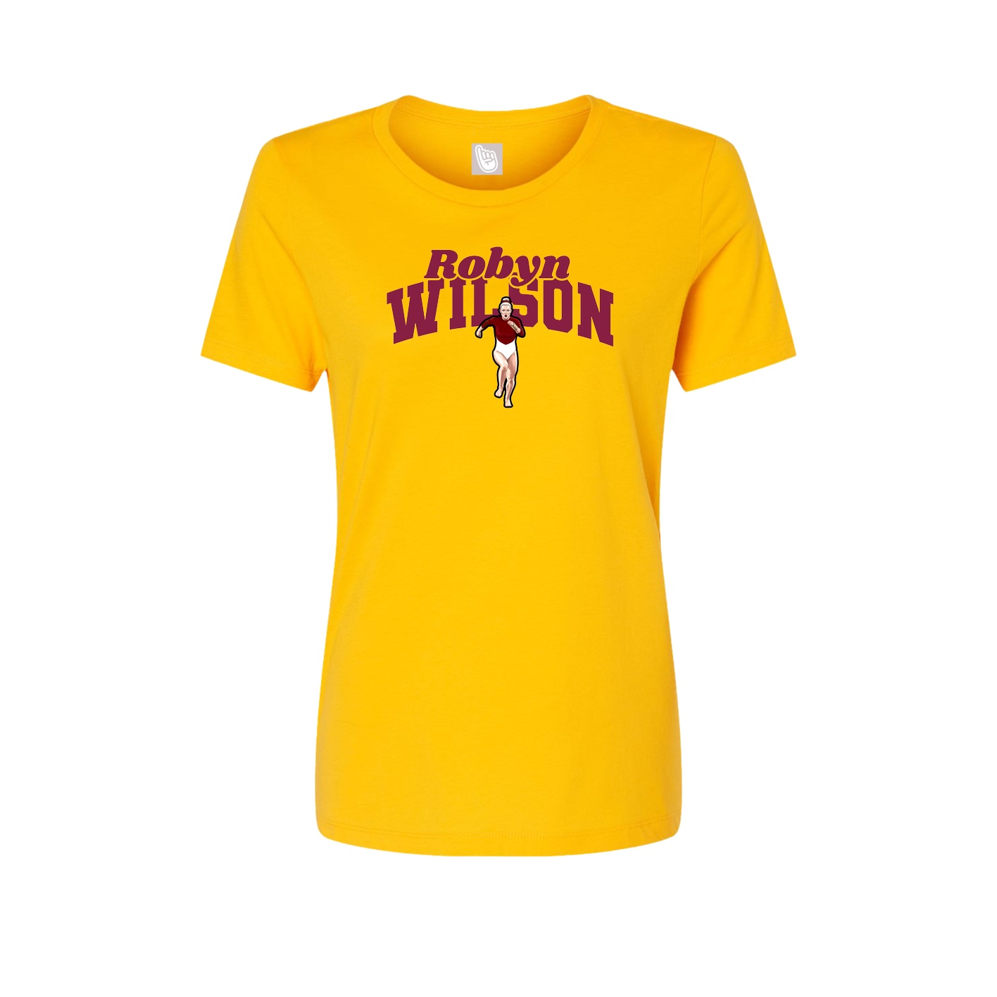 Fitted Women's Tee — Signature Arch in Gold