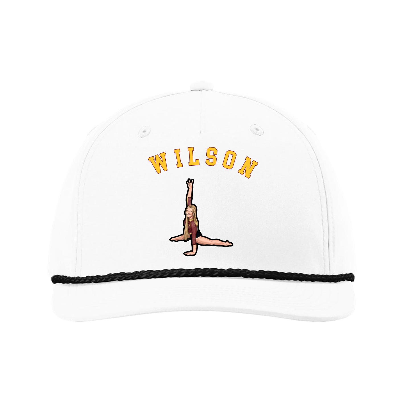 Five-Panel Classic Rope Cap — Shirsey Arch in White
