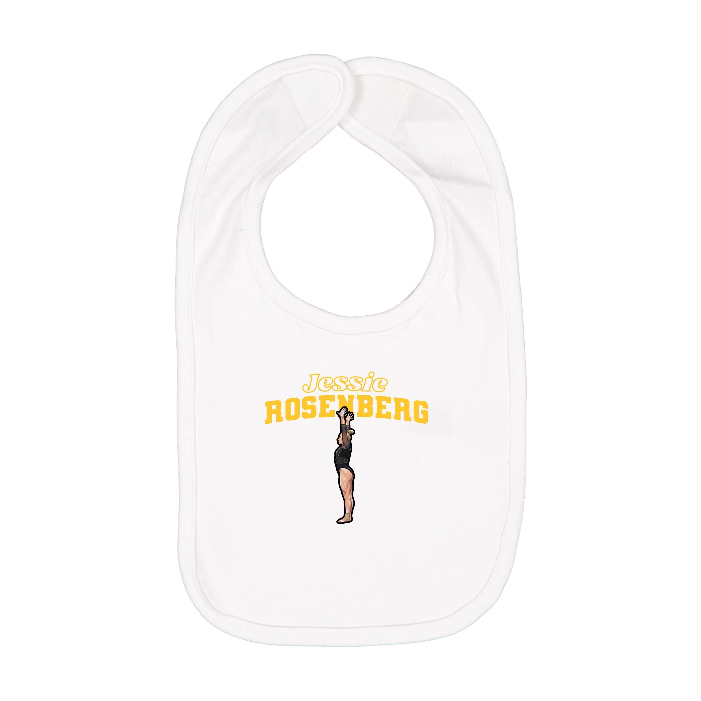 Infant Bib — Name Arch in White