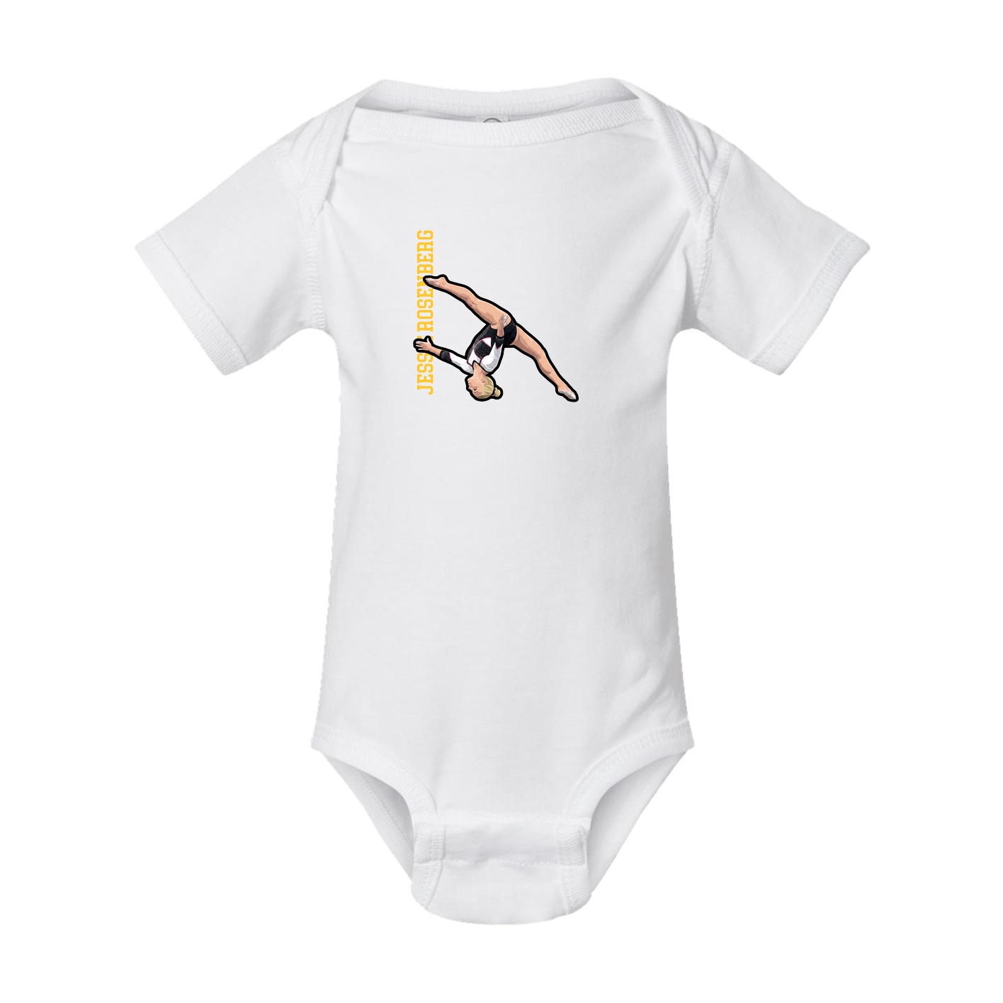 Baby Onesie — Name Vertical in White