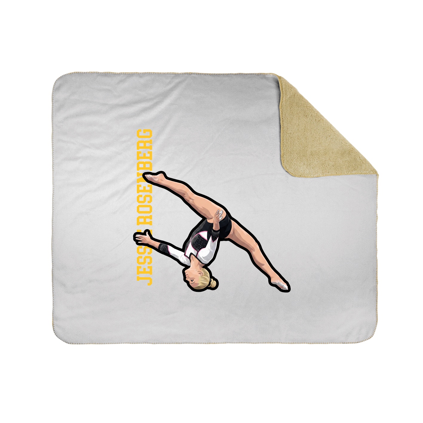 Throw Blanket — Name Vertical in White