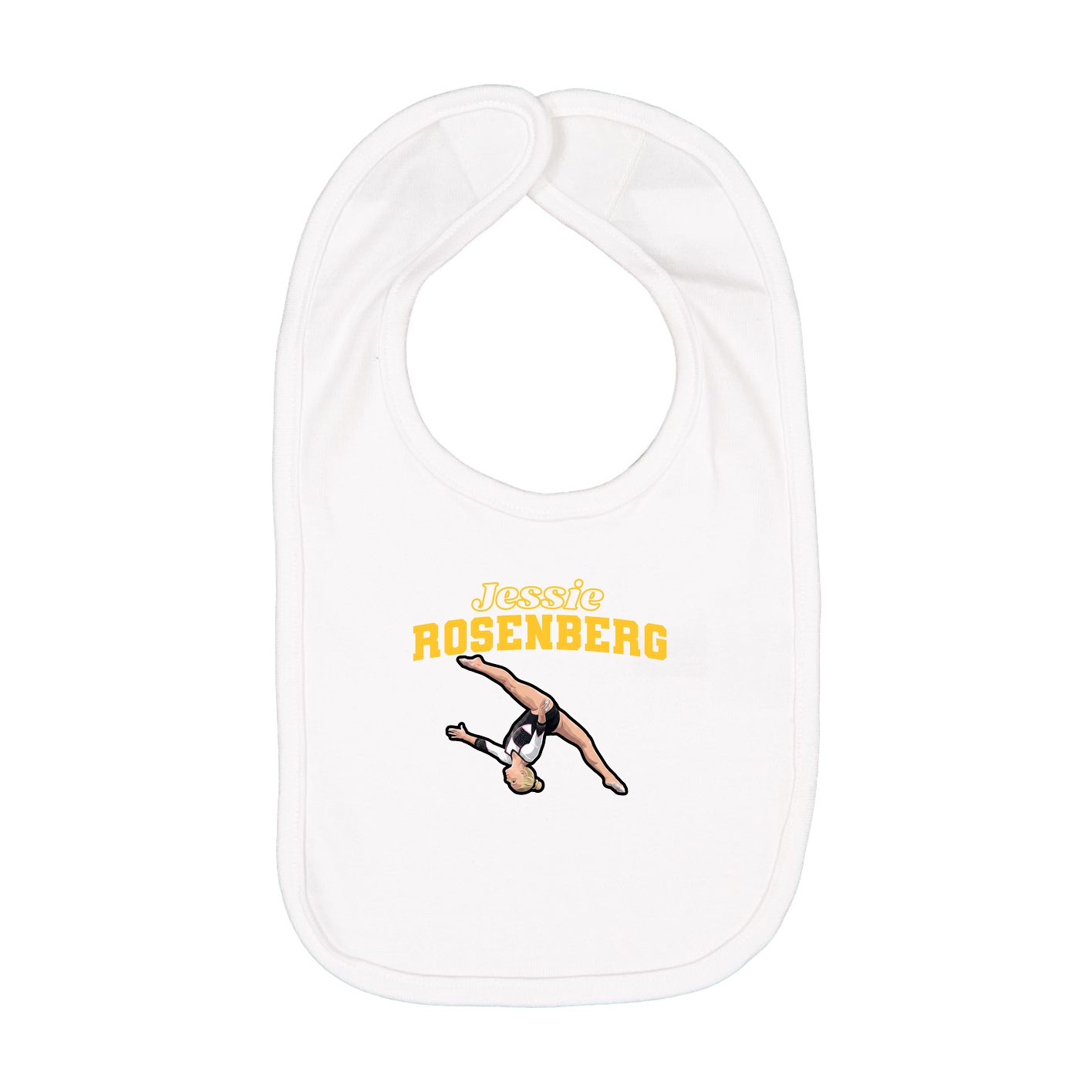 Infant Bib — Name Arch in White