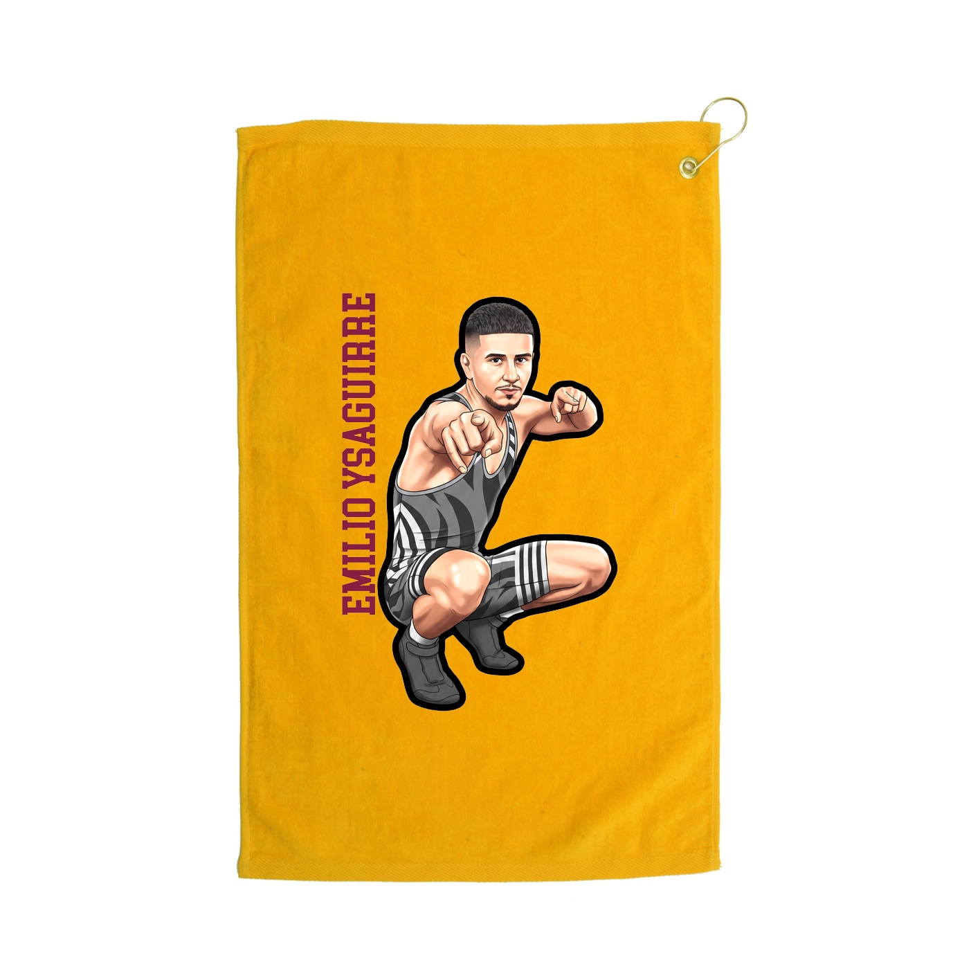 Golf Towel — Name Vertical in Gold