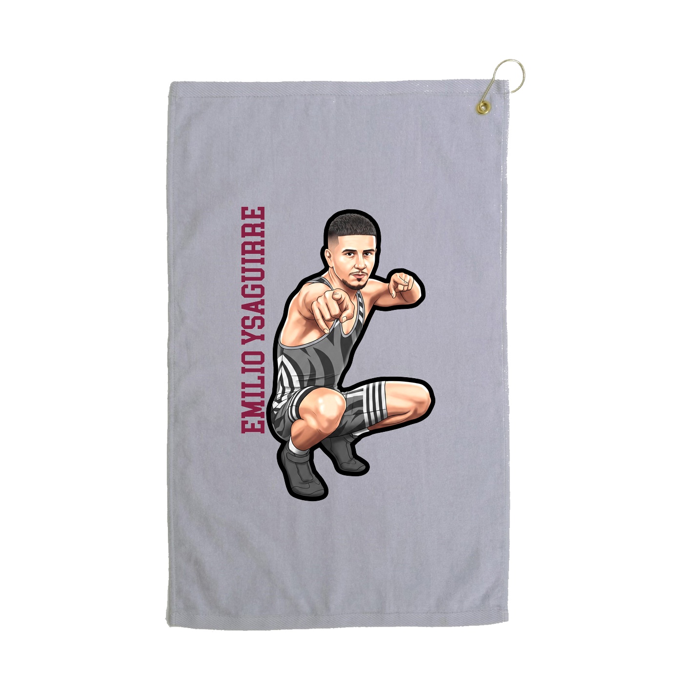 Golf Towel — Name Vertical in Grey
