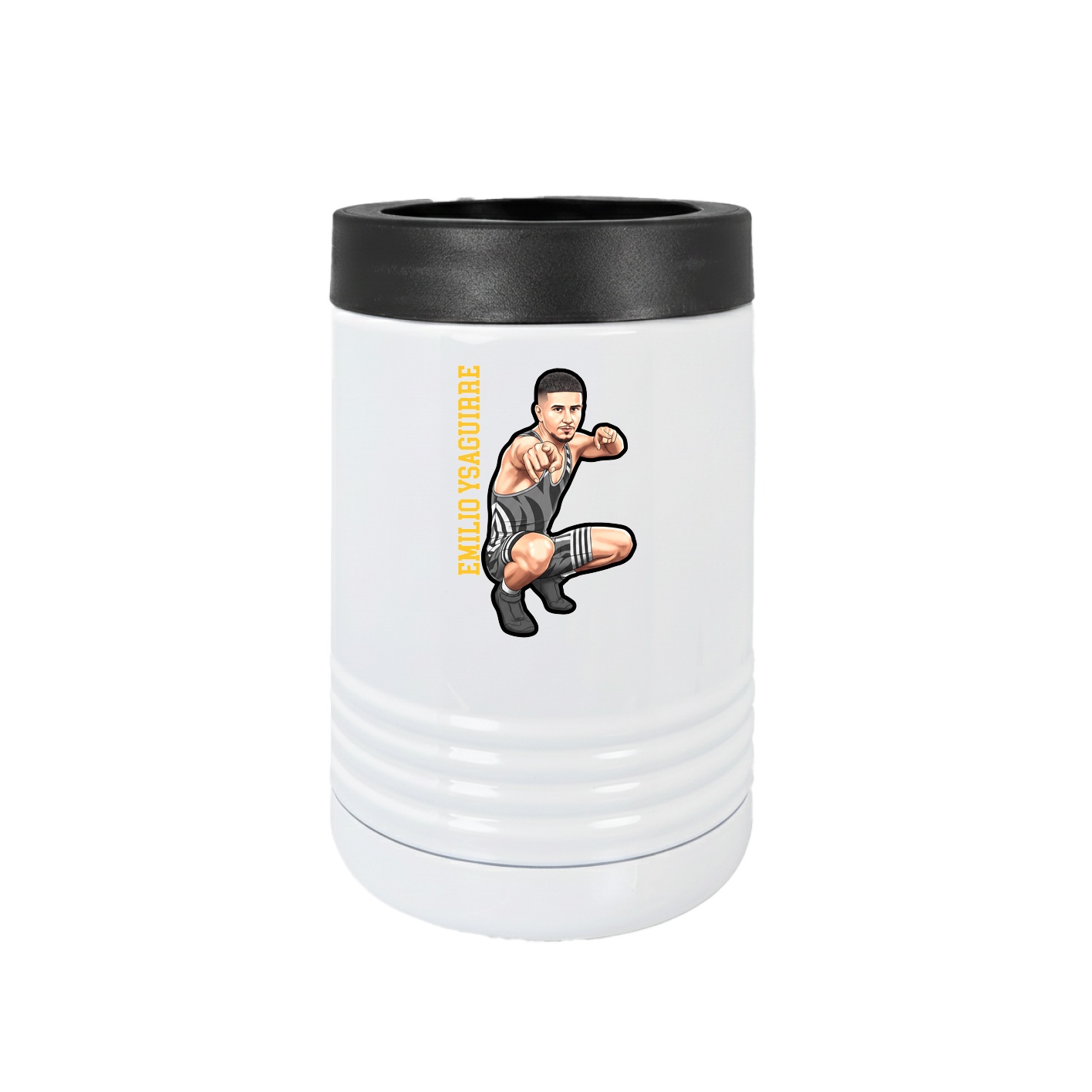 Beverage Holder — Name Vertical in White