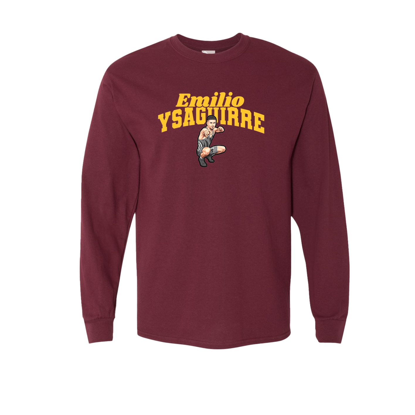 Long Sleeve Tee — Signature Arch in Maroon