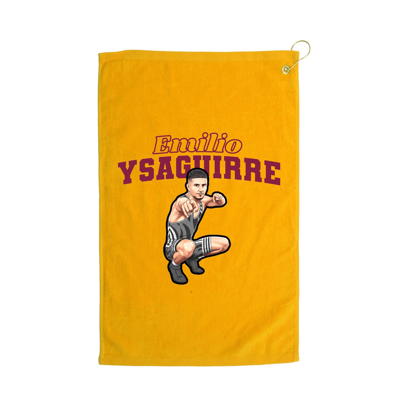 Golf Towel — Name Arch in Gold