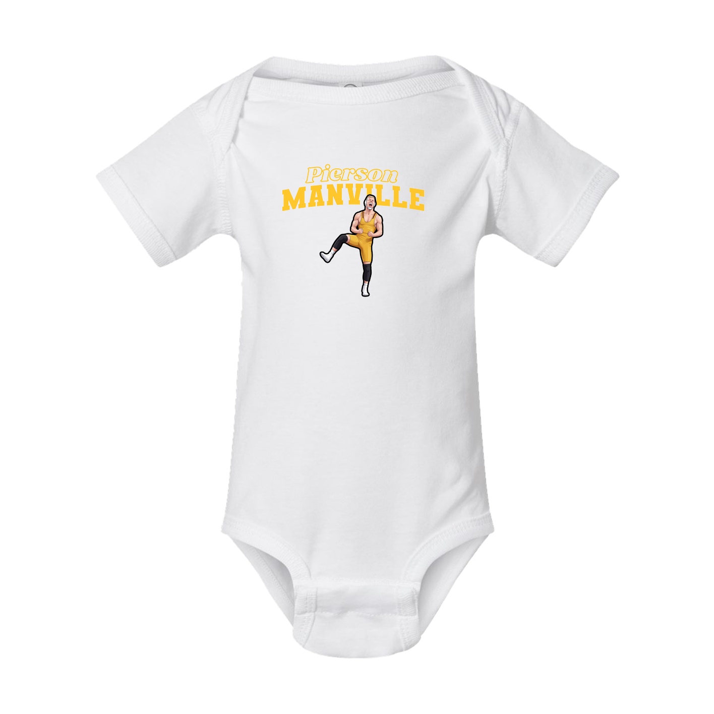 Baby Onesie — Name Arch in White