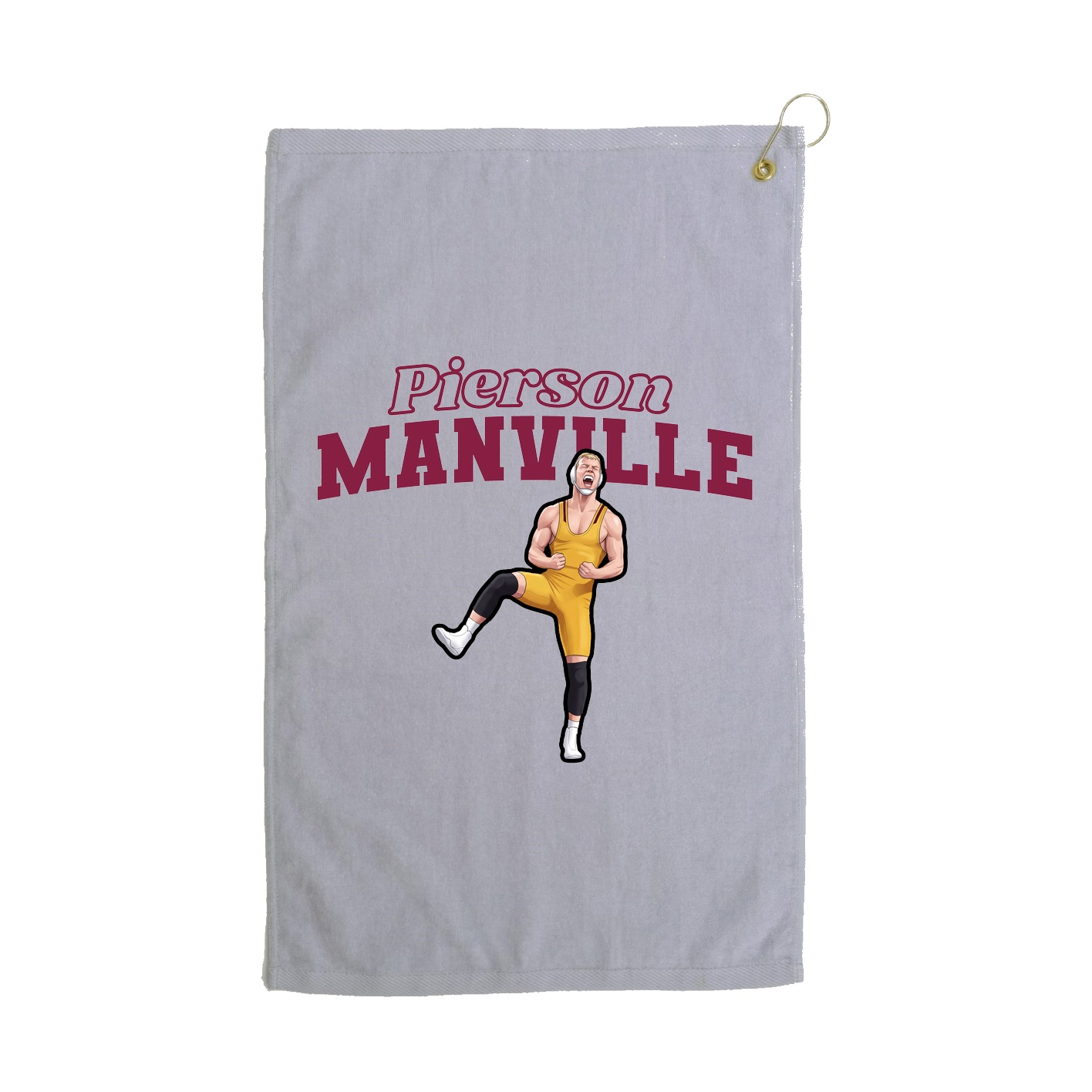 Golf Towel — Name Arch in Grey