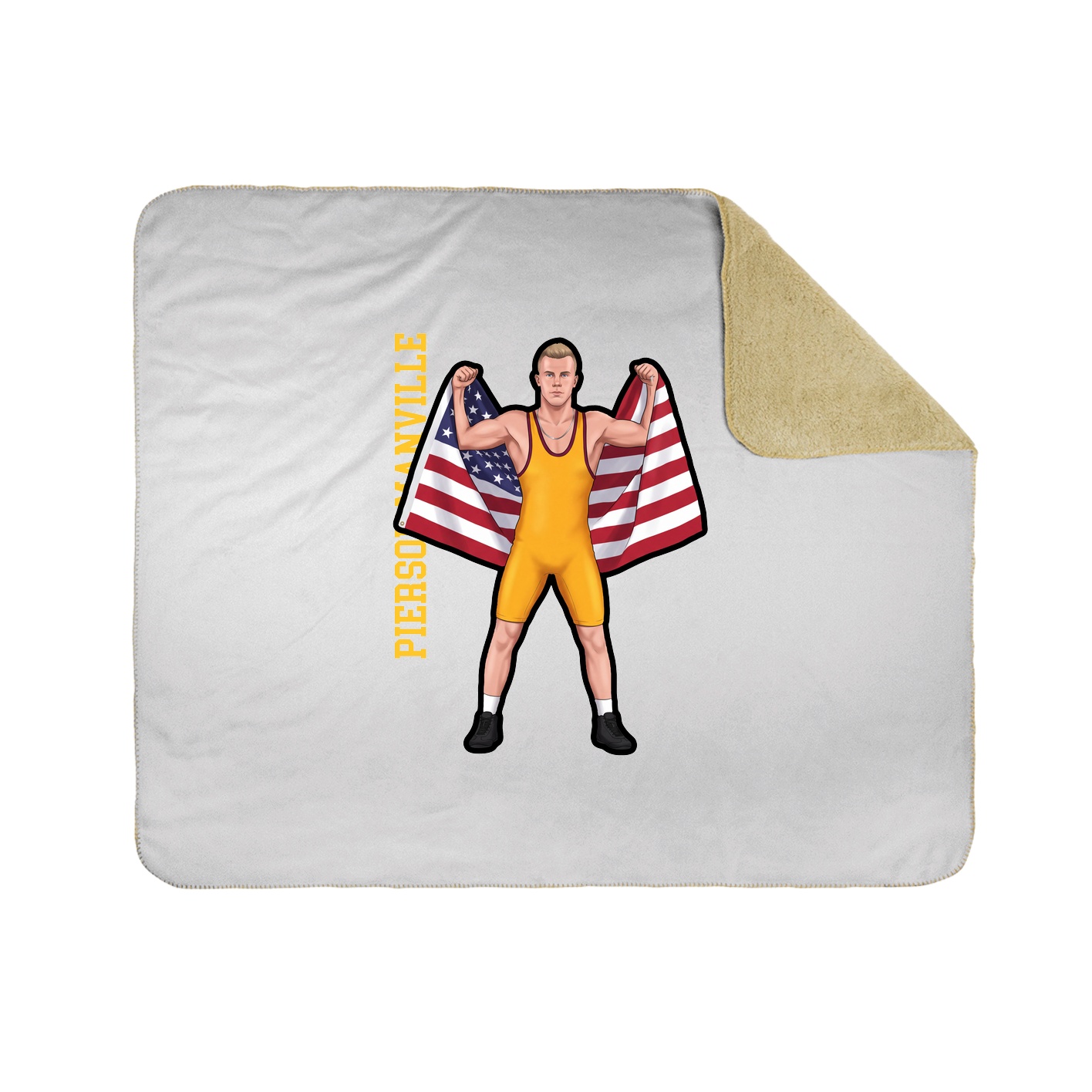 Throw Blanket — Name Vertical in White