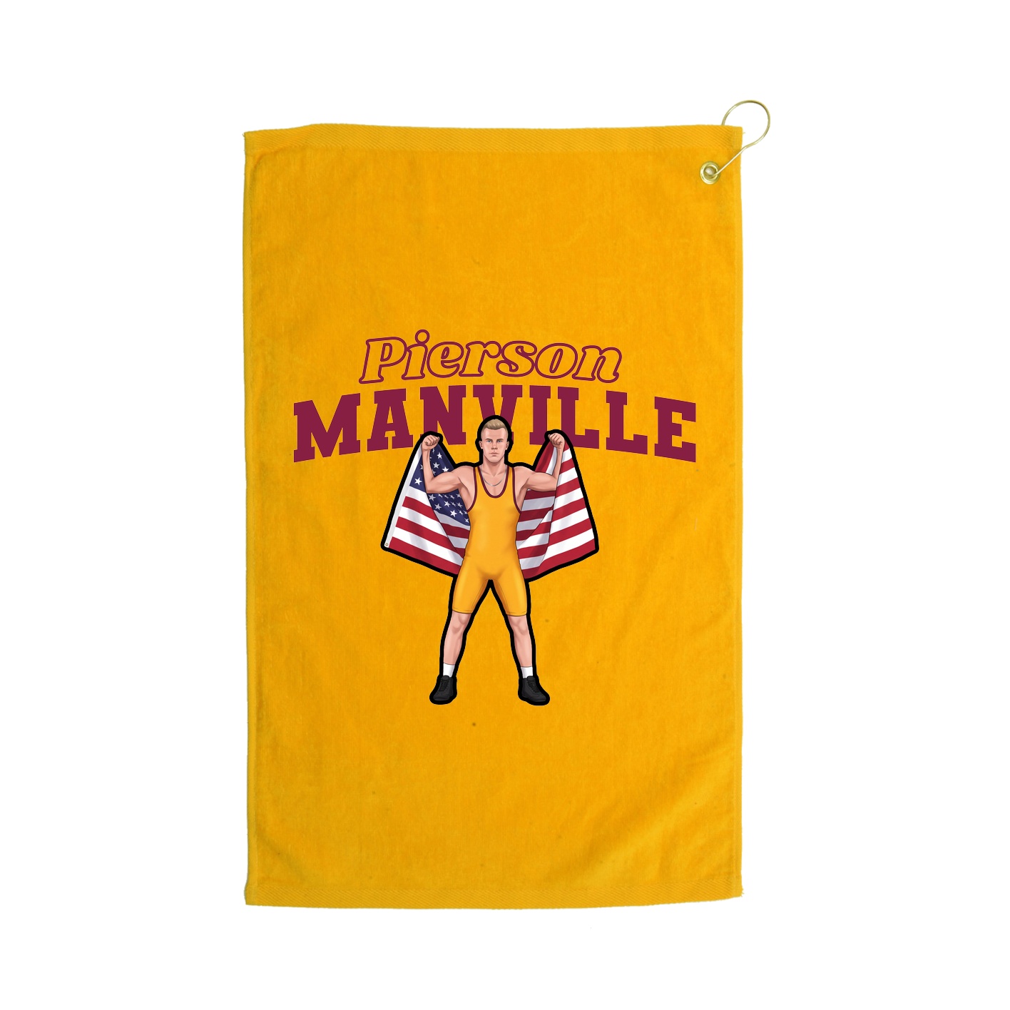 Golf Towel — Name Arch in Gold
