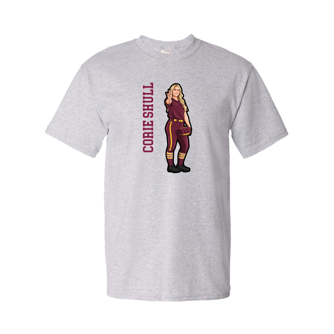 Youth Tee — Name Vertical in Grey