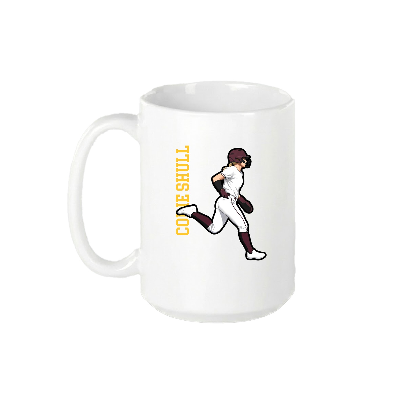 15oz Coffee Mug — Name Vertical in White