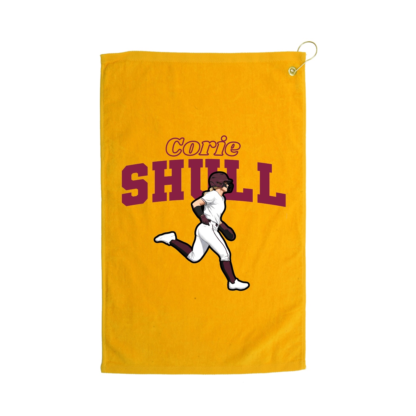 Golf Towel — Name Arch in Gold