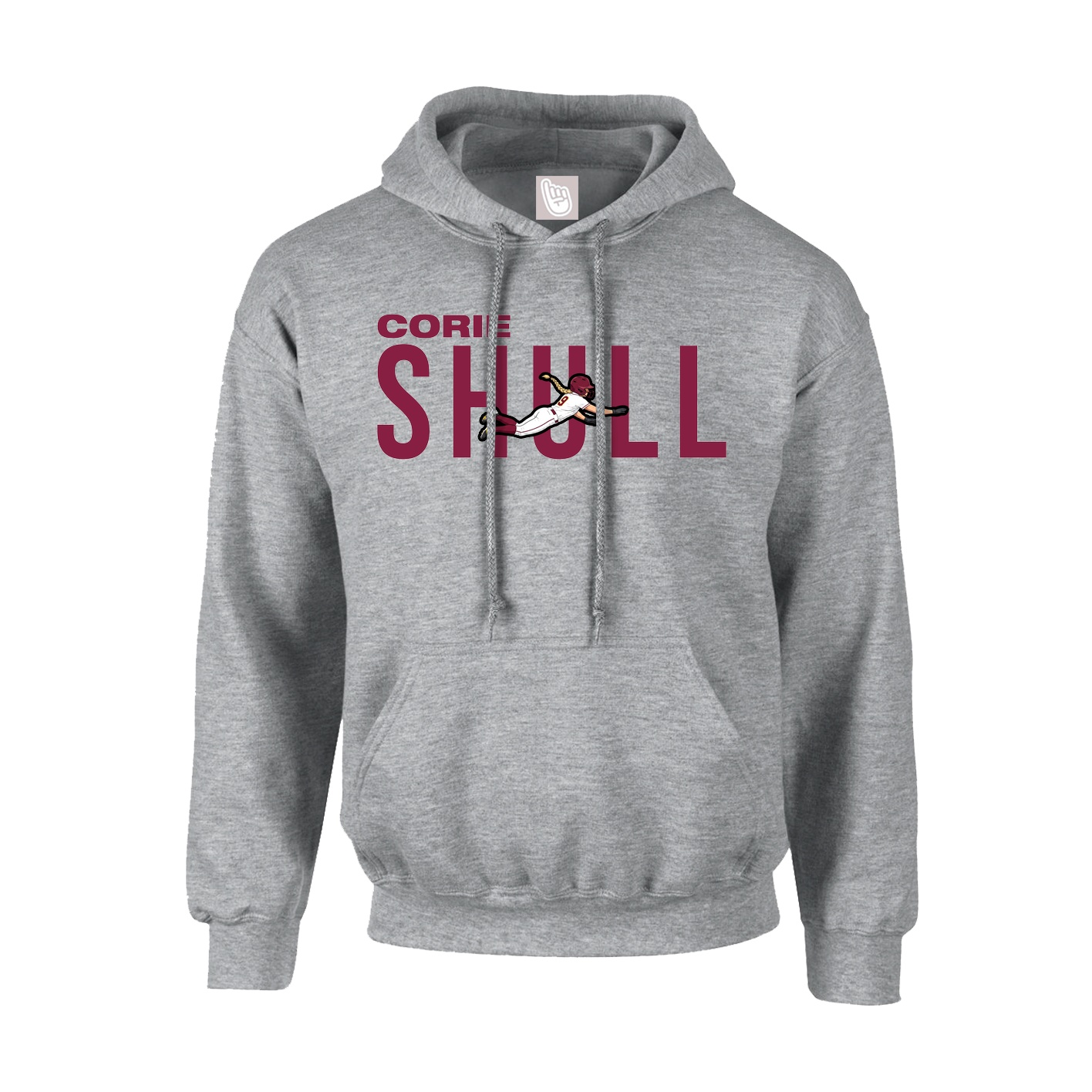 Hoodie — Player Name in Grey
