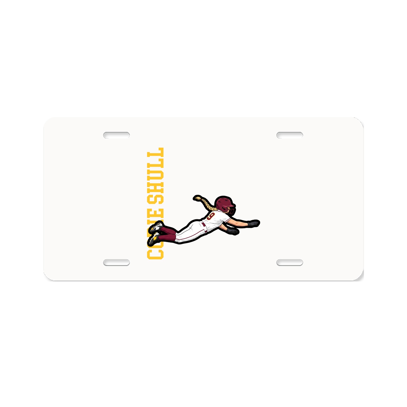 License Plate — Name Vertical in Classic