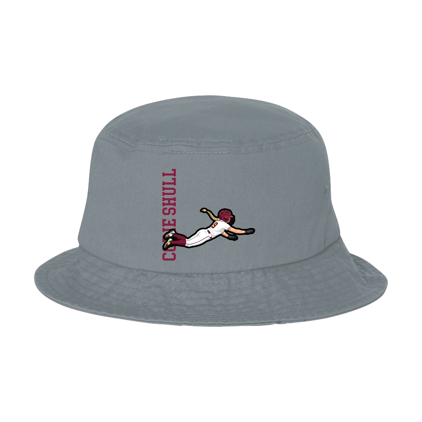 Bucket Cap — Name Vertical in Grey