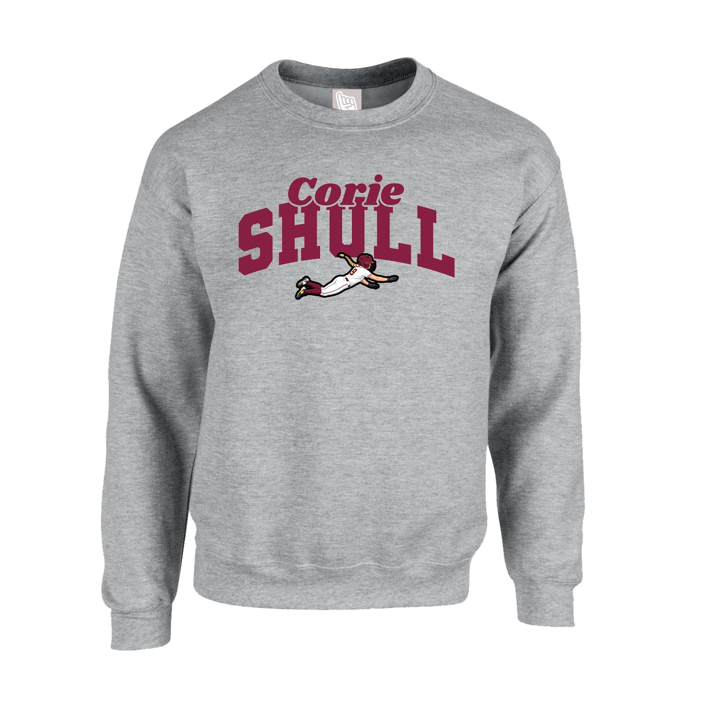 Fleece Crew — Signature Arch in Grey