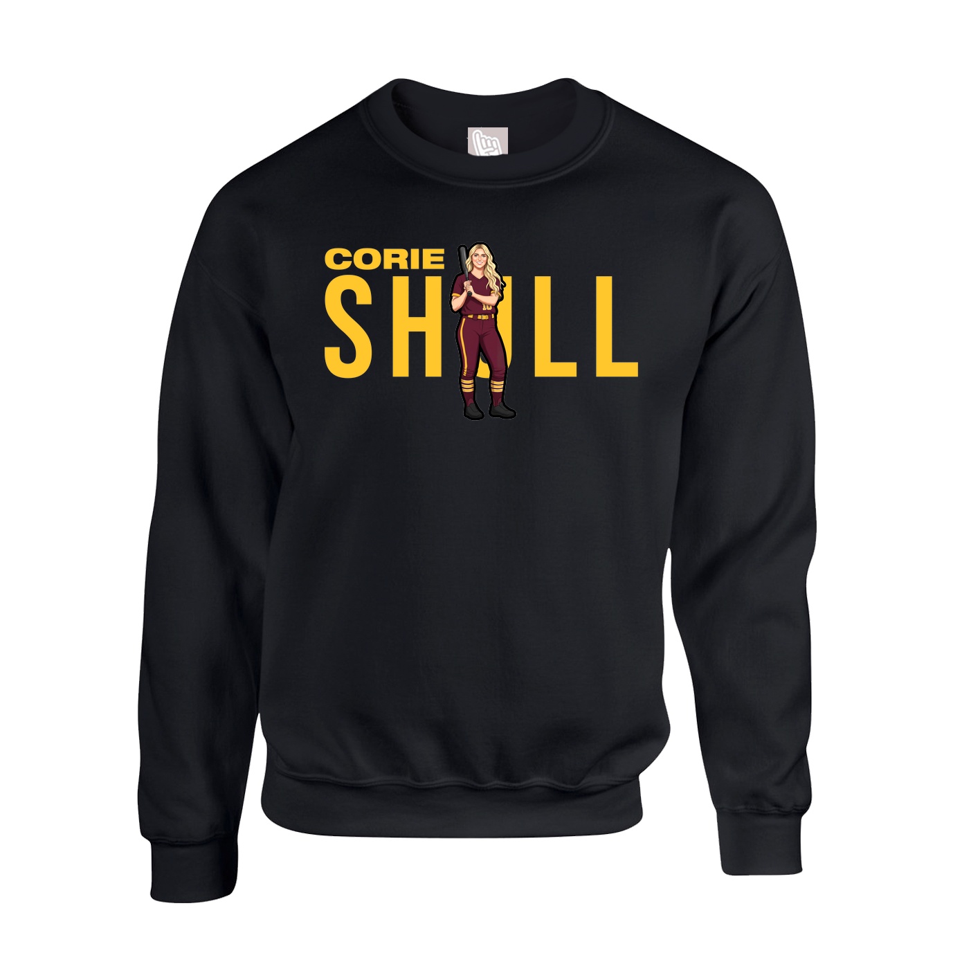 Fleece Crew — Player Name in Black