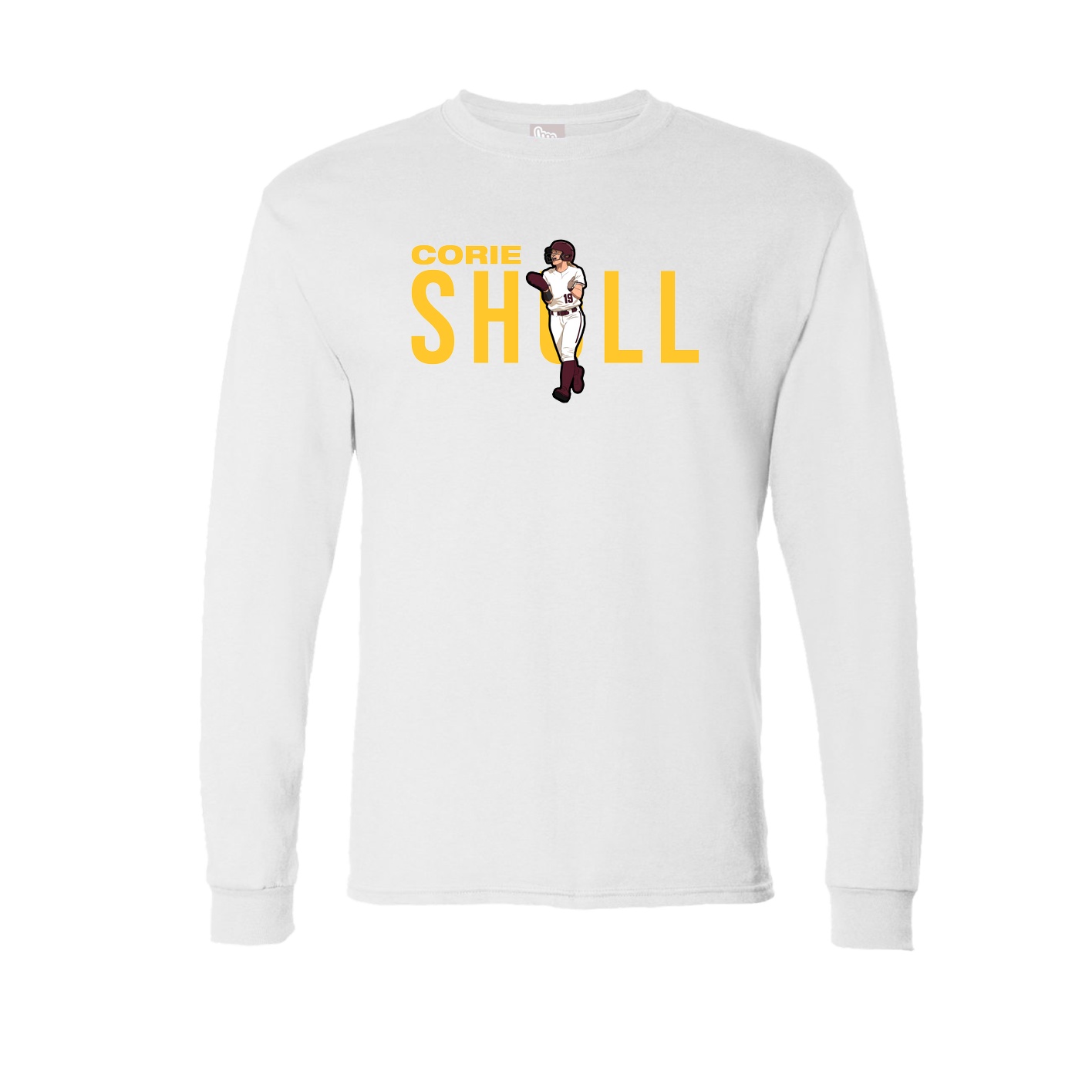 Long Sleeve Tee — Player Name in White