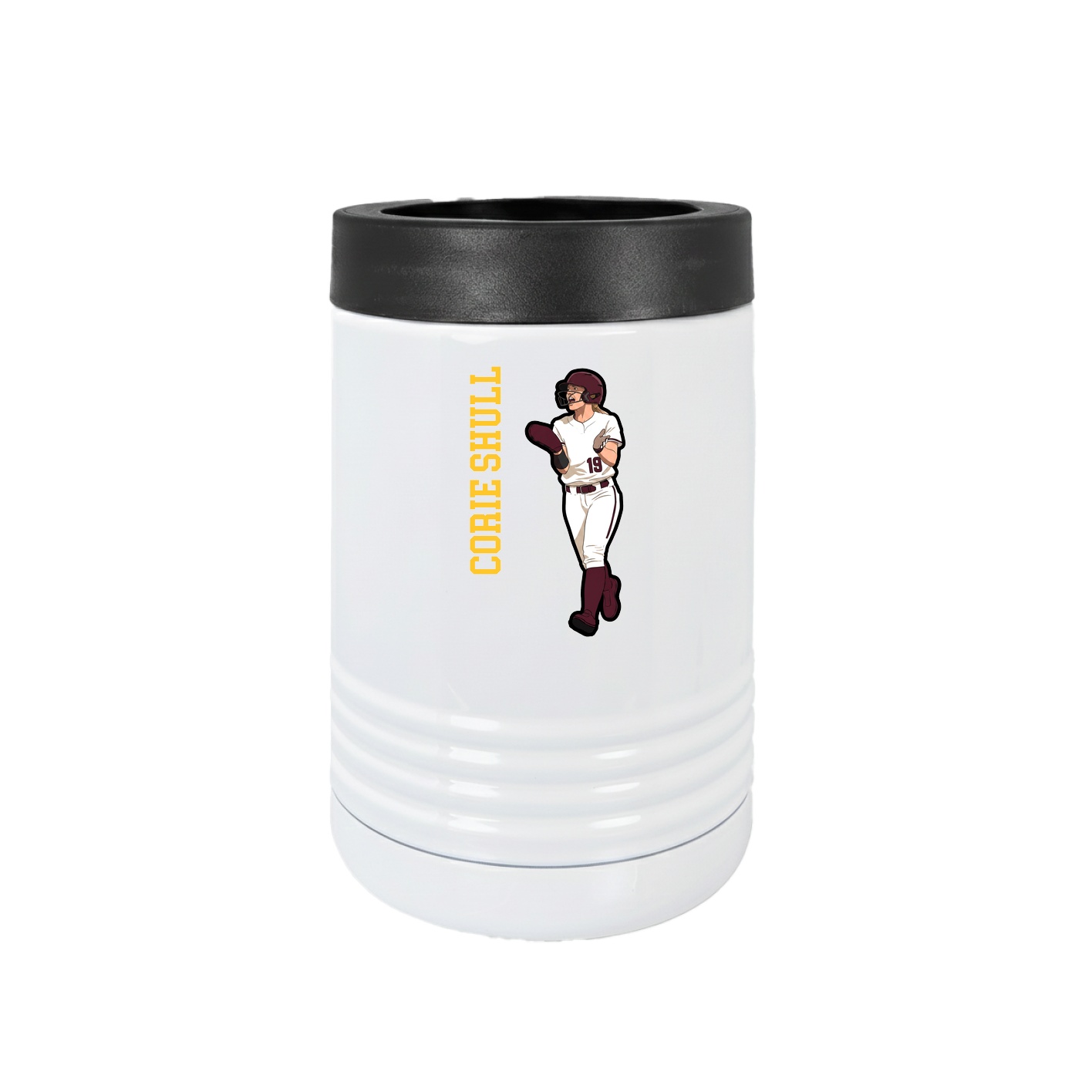 Beverage Holder — Name Vertical in White