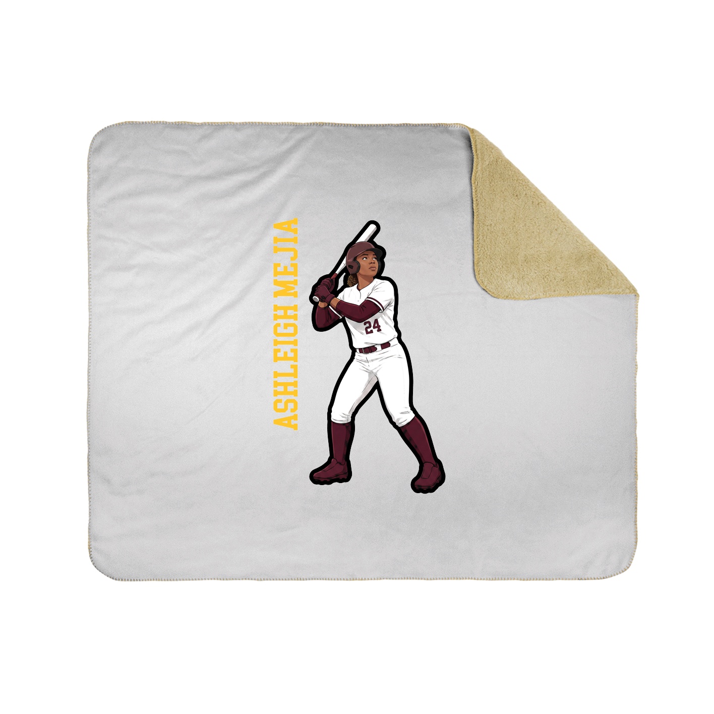 Throw Blanket — Name Vertical in White