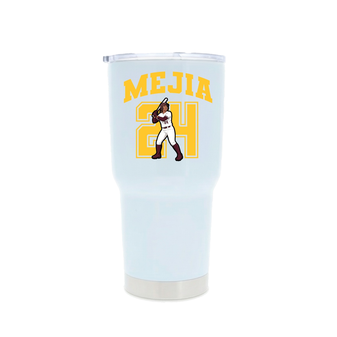 30oz Stainless Steel Tumbler — Number in White