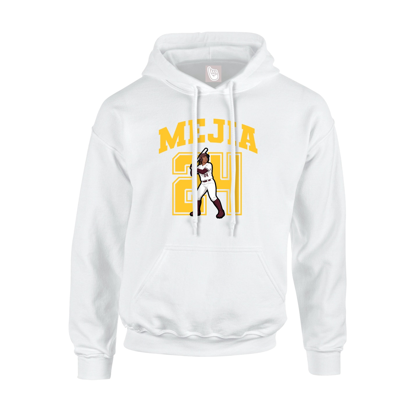 Hoodie — Number in White