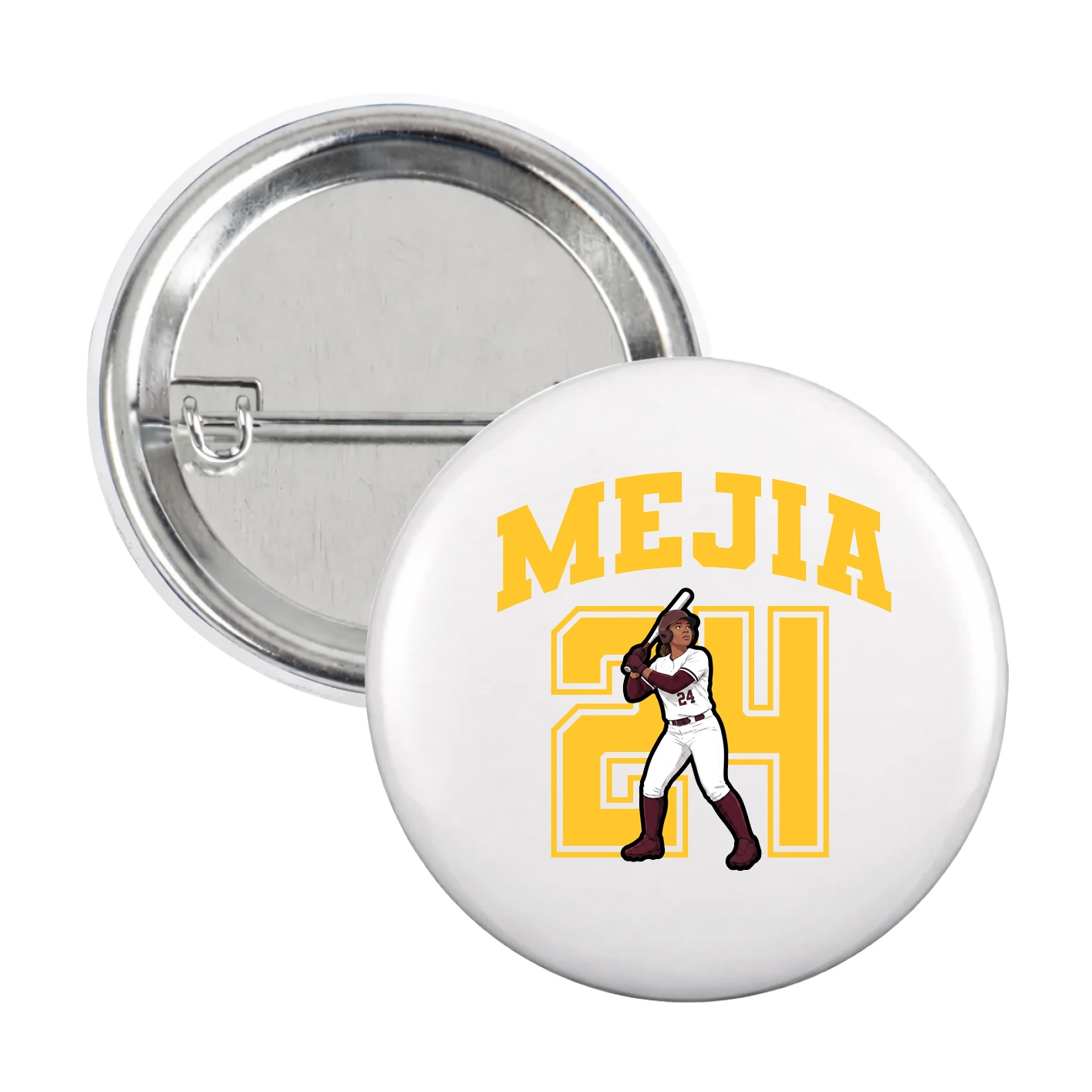 Game Day Button — Number in White
