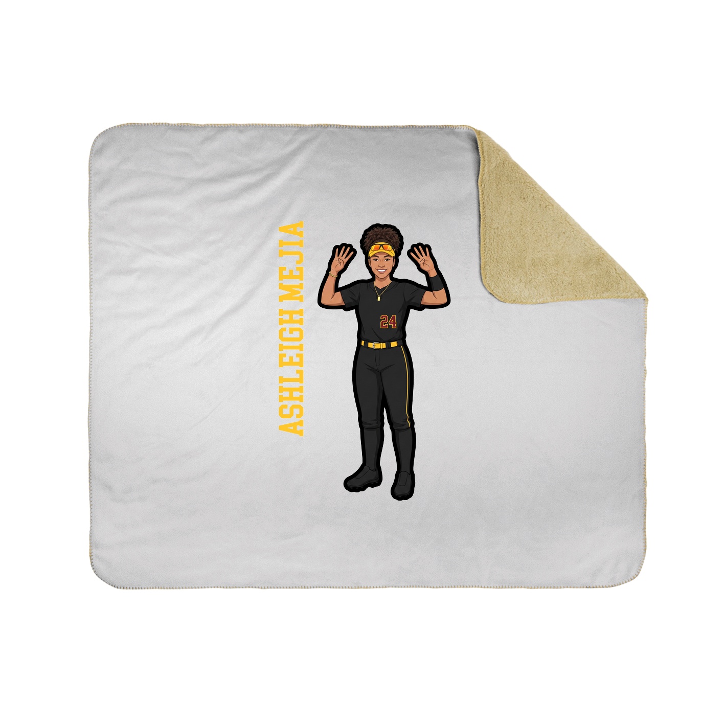 Throw Blanket — Name Vertical in White