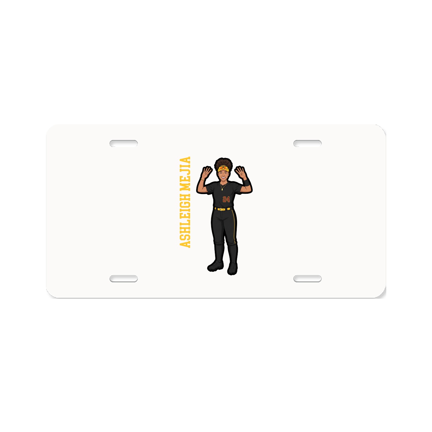 License Plate — Name Vertical in Classic