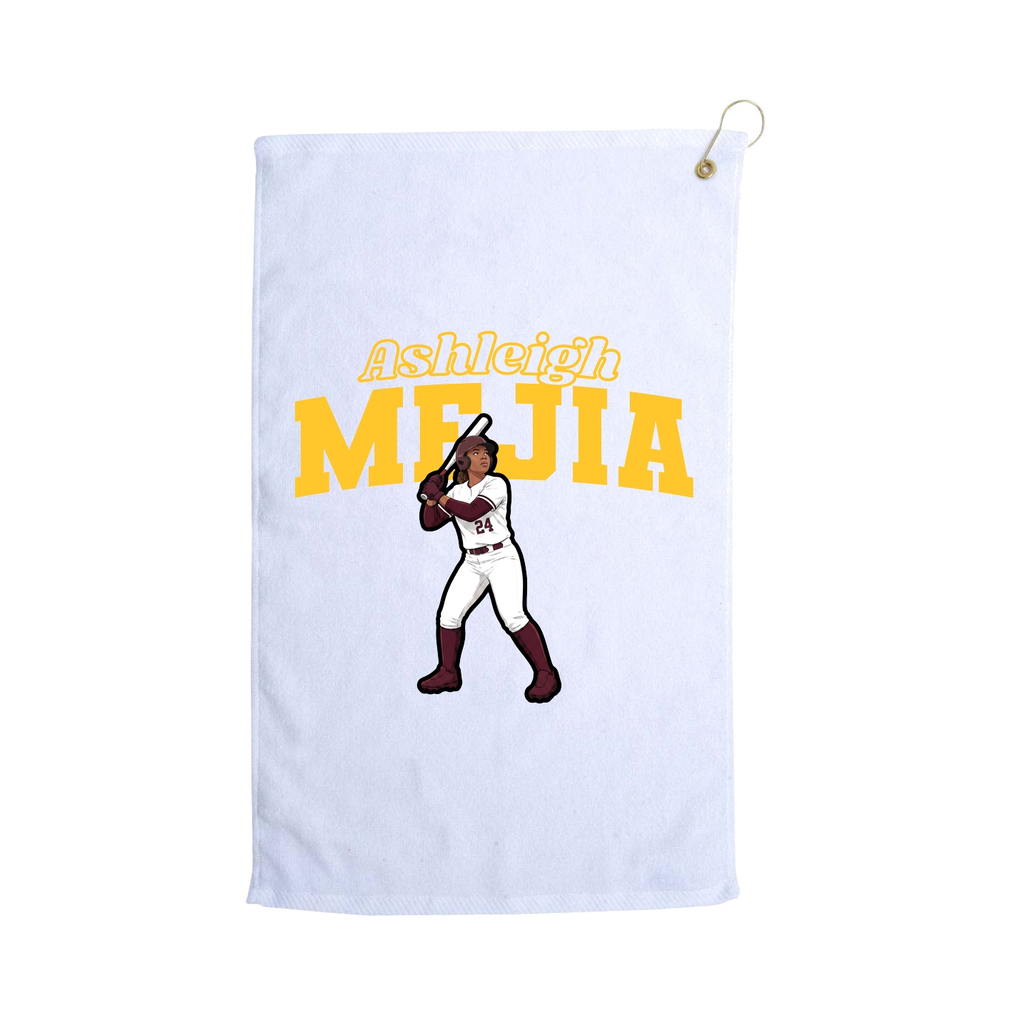 Golf Towel — Name Arch in White