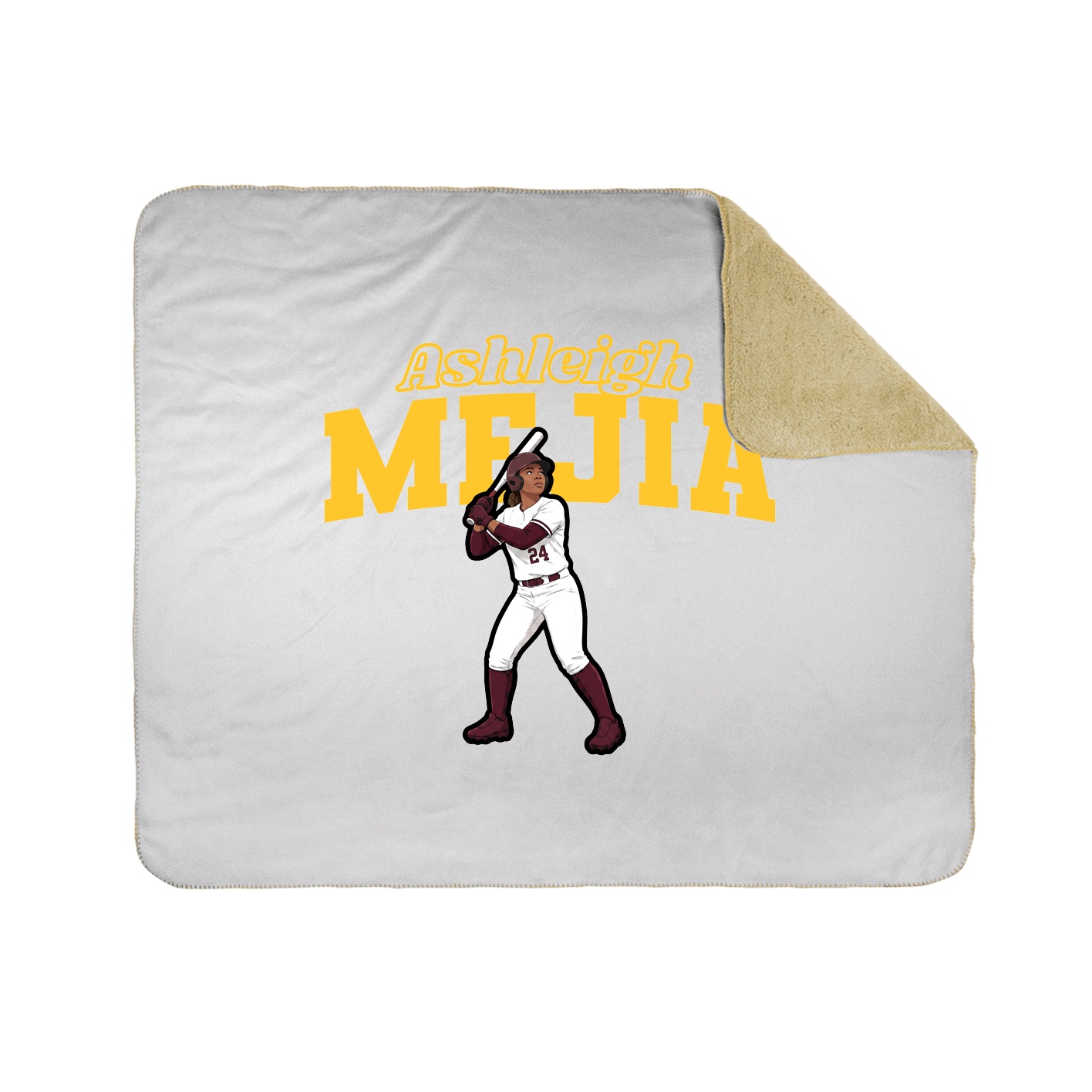Throw Blanket — Name Arch in White