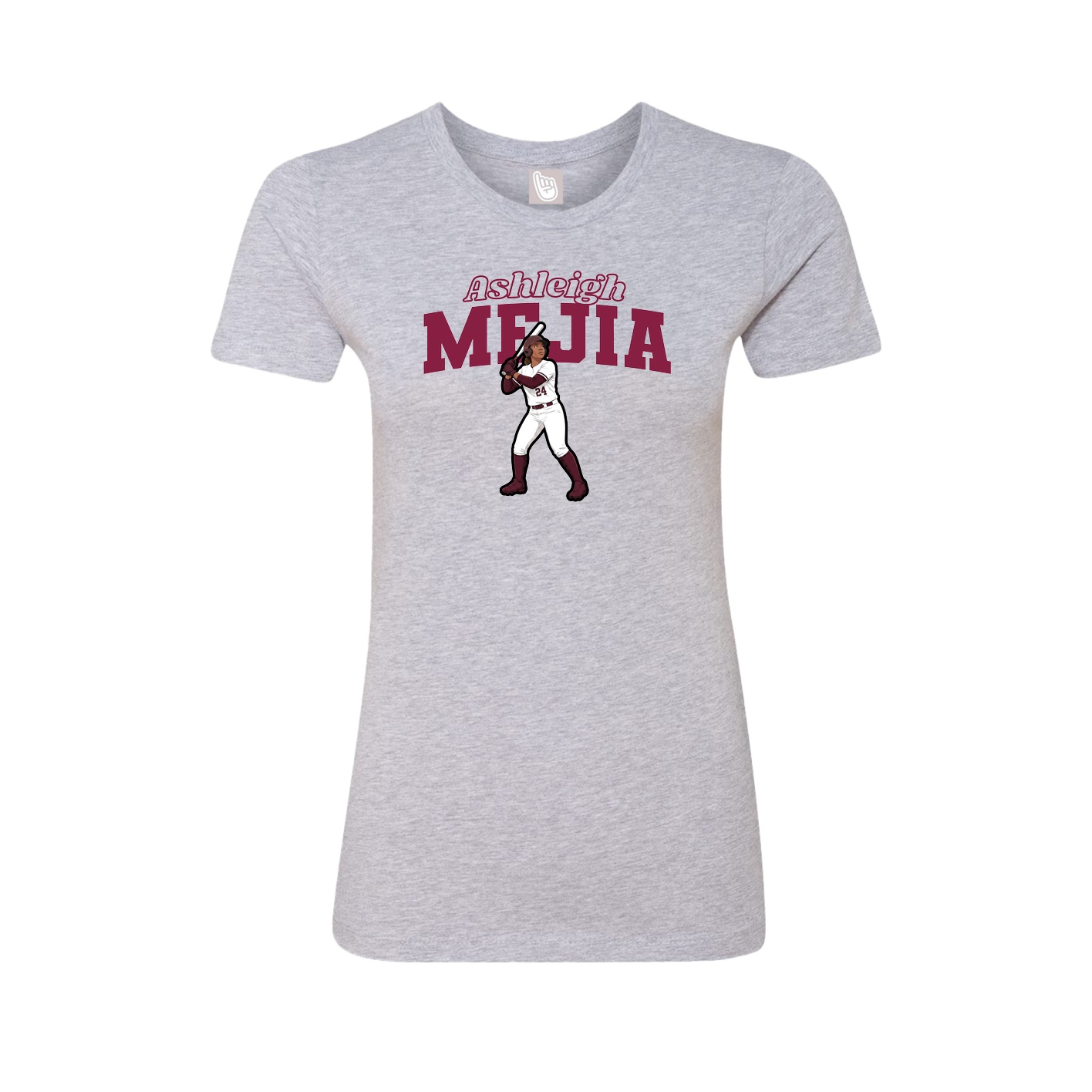 Fitted Women's Tee — Name Arch in Grey