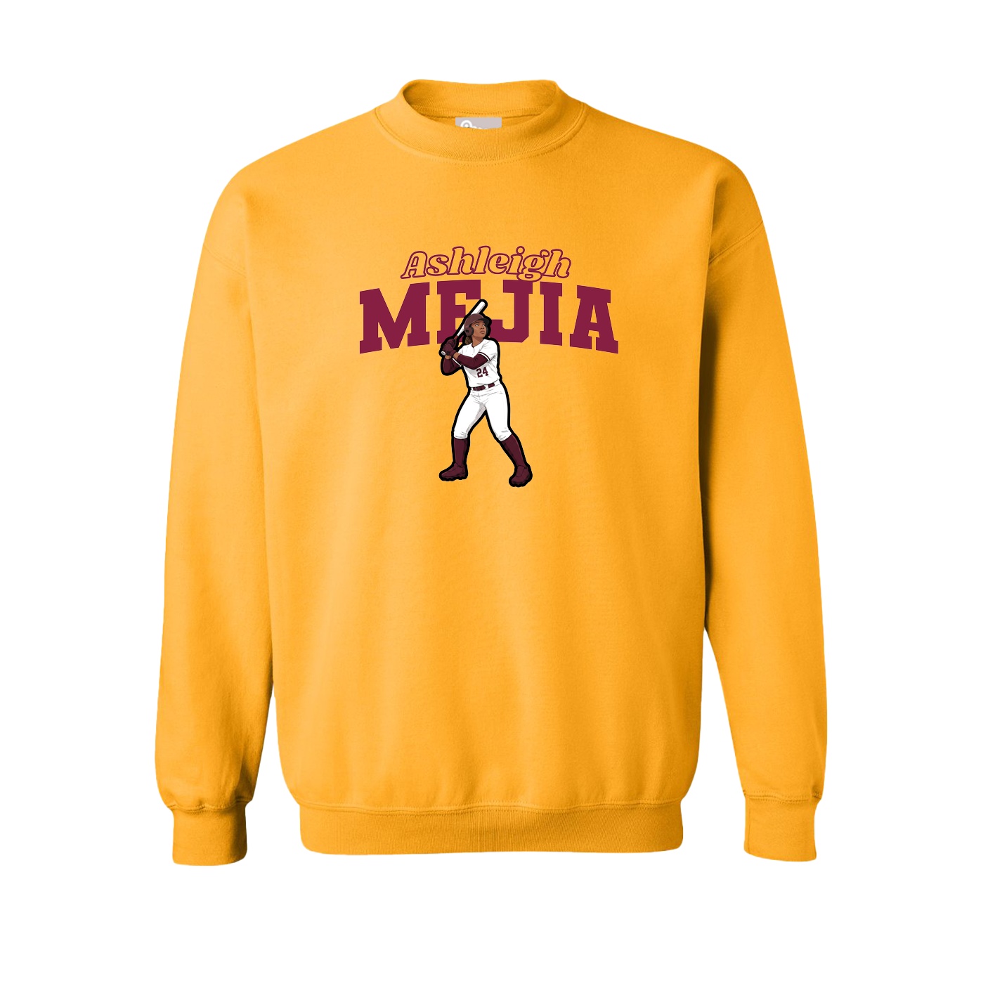Fleece Crew — Name Arch in Gold